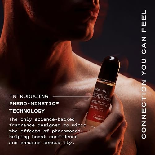 STRING THEORY Pheromone Roll On Cologne Oil for Men - Spicy & Smoky Vanilla Woody - Dark Rum, Vanilla, Oakwood & Skin Musk - Long-Lasting Fragrance - 0.5 Fl Oz Avelisse