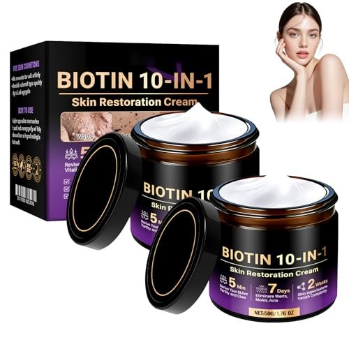 TFSUDI 2-Pack Biotin 10-in-1 Skin Restoration Cream – Lifting & Firming Face Cream for Wrinkle Reduction & Deep Moisturizer, Natural Collagen Serum for All Skin Types Avelisse