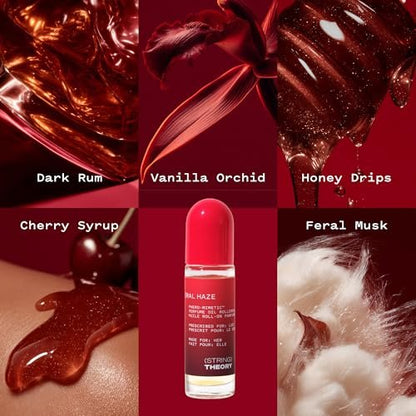 STRING THEORY Pheromone Roll On Perfume Oil for Women - Spicy & Sweet Vanilla Amber Boozy Gourmand Musk - Dark Rum, Vanilla, Creamy Tonka Bean - Long-Lasting Fragrance - Pheromones Phero-Mimetic Oil Avelisse