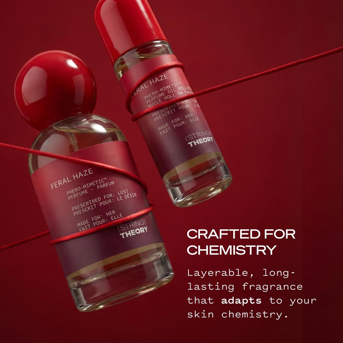 STRING THEORY Pheromone Roll On Perfume Oil for Women - Spicy & Sweet Vanilla Amber Boozy Gourmand Musk - Dark Rum, Vanilla, Creamy Tonka Bean - Long-Lasting Fragrance - Pheromones Phero-Mimetic Oil Avelisse