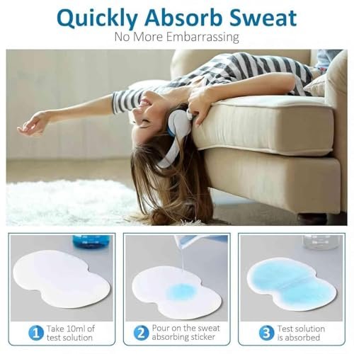 FJDNKDN Armpit Sweat Pads for Women and Men – 100 Pack Disposable Underarm Sweat Shields, White Avelisse