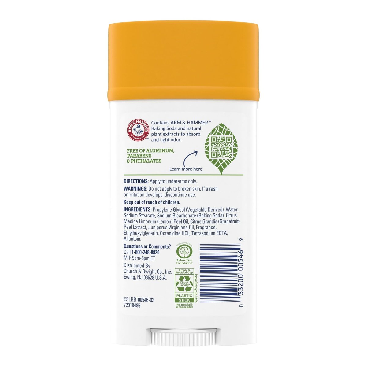 ARM & HAMMER Essentials Deodorant, Juniper Berry, Made with Natural Deodorizers, 2.5 oz - görsel 4