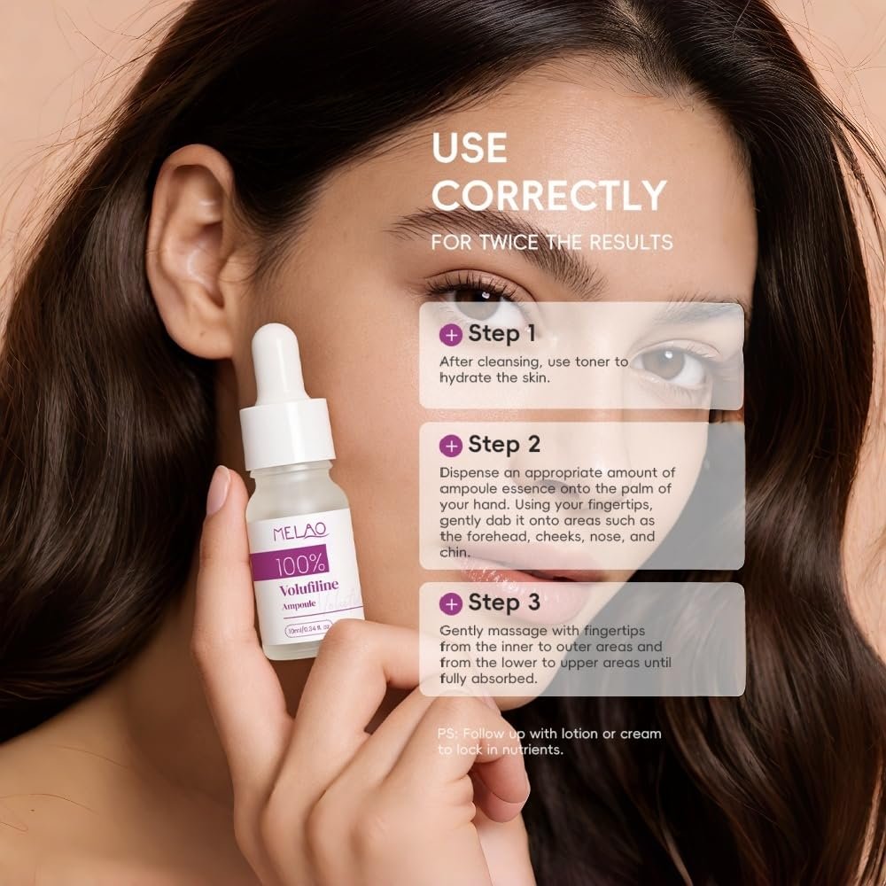 Volufiline 100% Ampoule Serum – Pure Volufiline from France for Face & Body – Skin Elasticity & Volume Enhancement – Anti-Aging Facial Serum for Plump, Firm Skin – 10ml/0.34 fl oz Avelisse