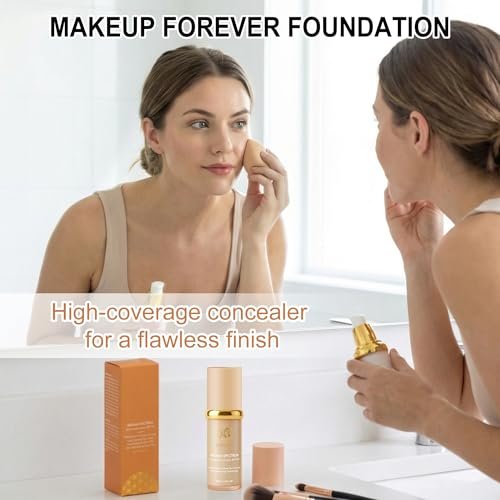 4-in-1 Color Changing Foundation with SPF 50 - Medium Spectrum Hydrating Liquid Foundation & Concealer, Long-Lasting Waterproof Makeup, Medium-Full Coverage for All Skin Types (2-Pack) Avelisse