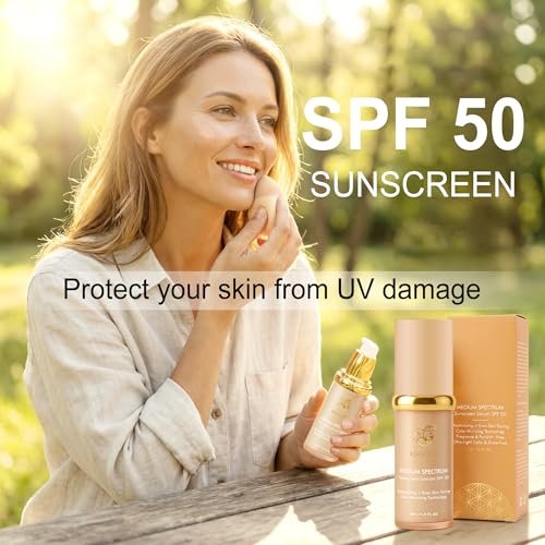 4-in-1 Color Changing Foundation with SPF 50 - Medium Spectrum Hydrating Liquid Foundation & Concealer, Long-Lasting Waterproof Makeup, Medium-Full Coverage for All Skin Types (2-Pack) Avelisse