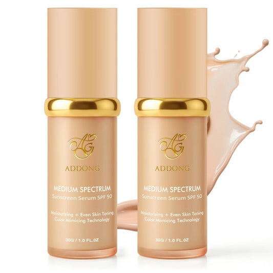 4-in-1 Color Changing Foundation with SPF 50 - Medium Spectrum Hydrating Liquid Foundation & Concealer, Long-Lasting Waterproof Makeup, Medium-Full Coverage for All Skin Types (2-Pack) Avelisse