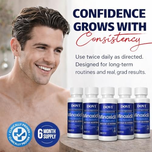 Dovi Minoxidil 5% Hair Regrowth Treatment for Men – Extra Strength Advanced Topical Solution, 6 Month Supply Avelisse