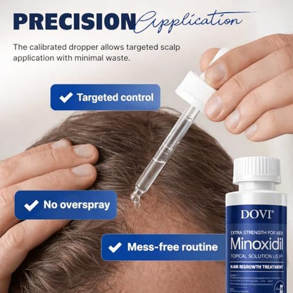 Dovi Minoxidil 5% Hair Regrowth Treatment for Men – Extra Strength Advanced Topical Solution, 6 Month Supply Avelisse