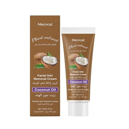 Coconut Oil Hair Removal Cream for Women – Gentle Facial Hair Remover, All Skin Types, 3.52 Fl Oz Avelisse