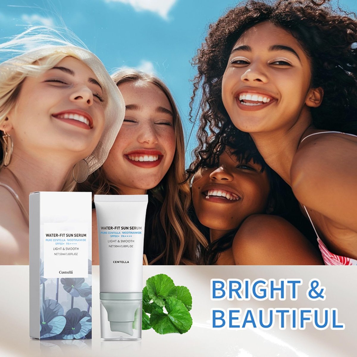Loobexery Hyalu Cica Water-Fit Sun Serum SPF50 PA++++ - 2 Pack, 1.7 Fl Oz Each - Centella Madagascar Face Sunscreen, Matte No White Cast, UV Defense for All Skin Types Avelisse