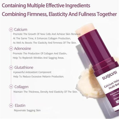 Calcium Multi-Function Moisturizing Stick - Firming & Hydrating Cream for Face, Eyes, Neck - Lightweight Non-Greasy Formula with Collagen, Hyaluronic Acid - Travel-Friendly Moisturizer for All Skin Types Avelisse