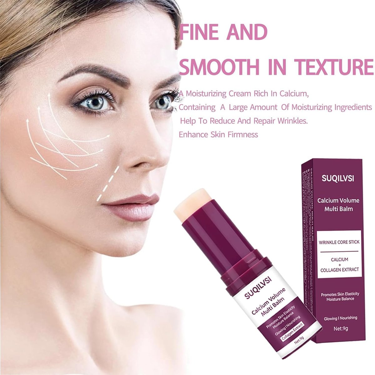 Calcium Multi-Function Moisturizing Stick - Firming & Hydrating Cream for Face, Eyes, Neck - Lightweight Non-Greasy Formula with Collagen, Hyaluronic Acid - Travel-Friendly Moisturizer for All Skin Types Avelisse