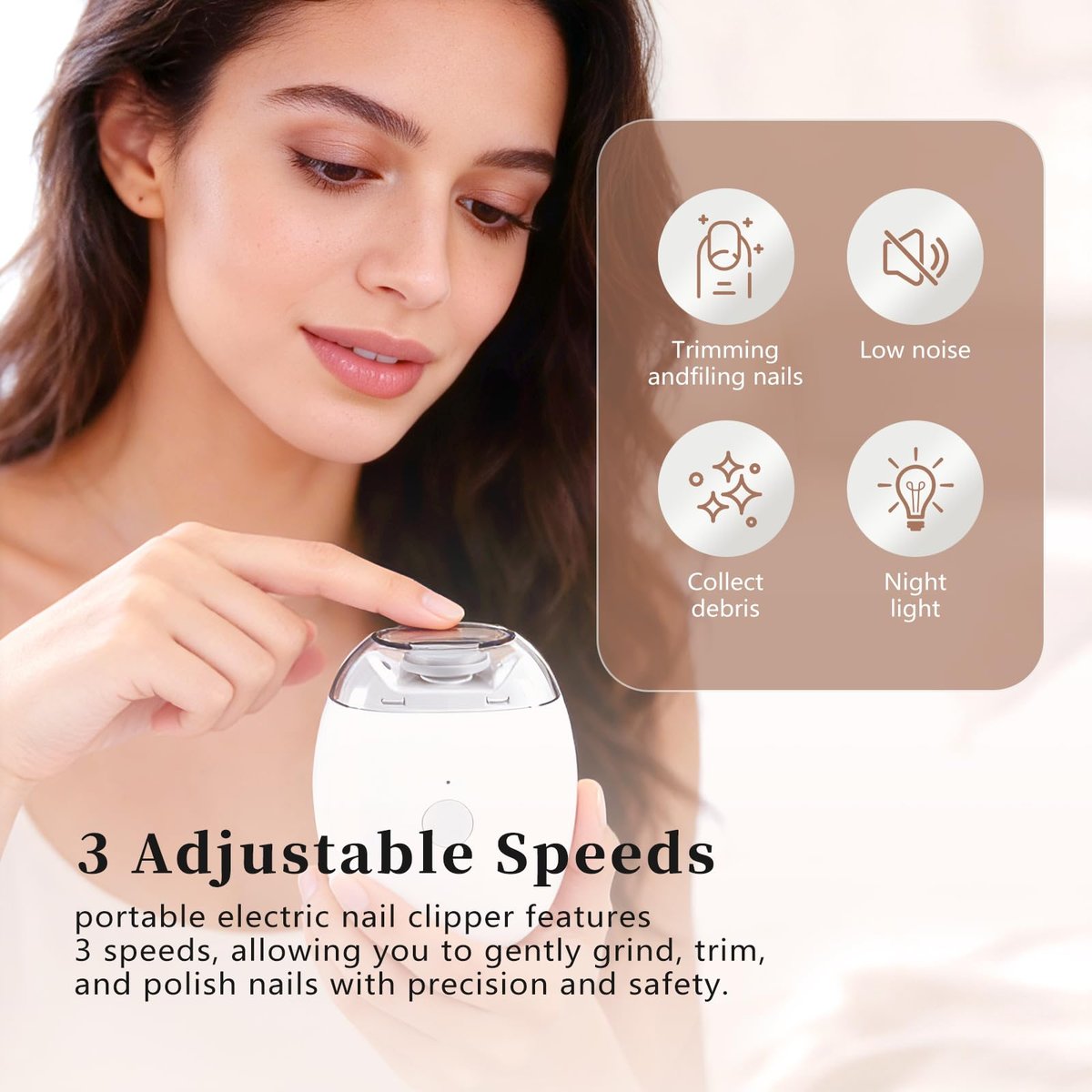 2026 New Electric Nail Clipper - Rechargeable 3 Speed Electric Nail Clippers for Seniors & Adults, Baby Electric Nail Trimmer with Light, Compact Automatic Nail Clipper for Nail Care (2 Pack) Avelisse