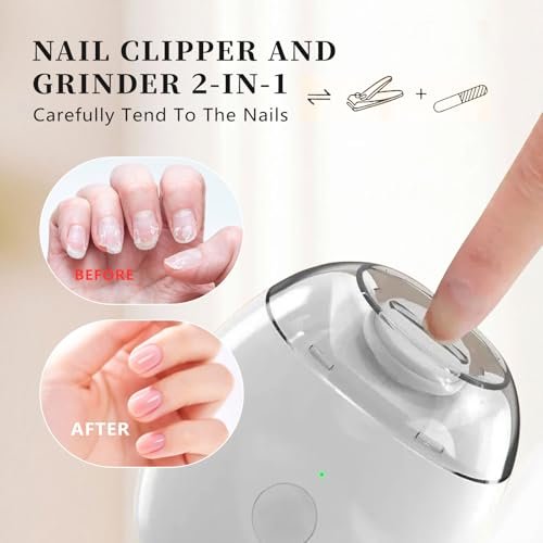 2026 New Electric Nail Clipper - Rechargeable 3 Speed Electric Nail Clippers for Seniors & Adults, Baby Electric Nail Trimmer with Light, Compact Automatic Nail Clipper for Nail Care (2 Pack) Avelisse