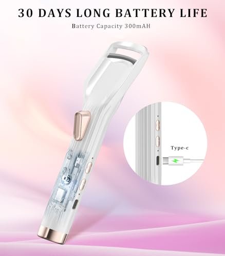 Acavado Heated Eyelash Curler Premium PRO - Fast Heat Up in 8s, 24H Long Lasting, Rechargeable Electric Eyelash Curler with Type-C, Innovative L Silicone, 2 Heat Modes, Anti-Burn Eyelid, White Avelisse