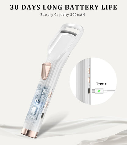 Acavado Heated Eyelash Curler Premium PRO - Fast Heat Up in 8s, 24H Long Lasting, Rechargeable Electric Eyelash Curler with Type-C, Innovative L Silicone, 2 Heat Modes, Anti-Burn Eyelid, White Avelisse