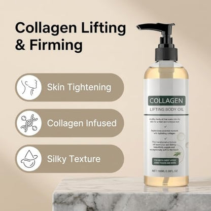 Gloramd Serum Collagen Lifting Body Oil - Hydrating & Firming Dry Oil, Lightweight Fast-Absorbing Non-Greasy Moisturizer for Smooth Radiant Skin, 3.38 Fl Oz Avelisse