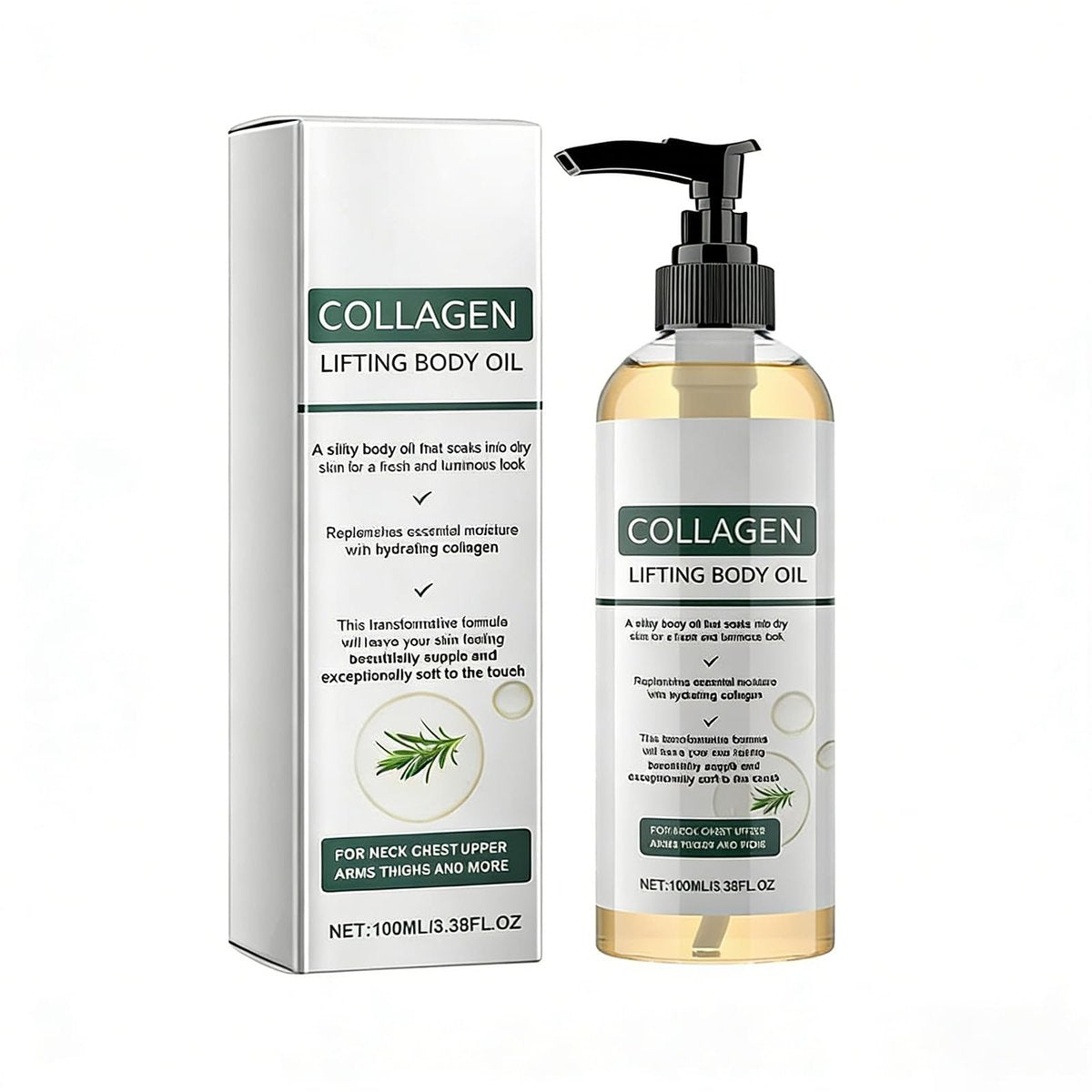 Gloramd Serum Collagen Lifting Body Oil - Hydrating & Firming Dry Oil, Lightweight Fast-Absorbing Non-Greasy Moisturizer for Smooth Radiant Skin, 3.38 Fl Oz Avelisse