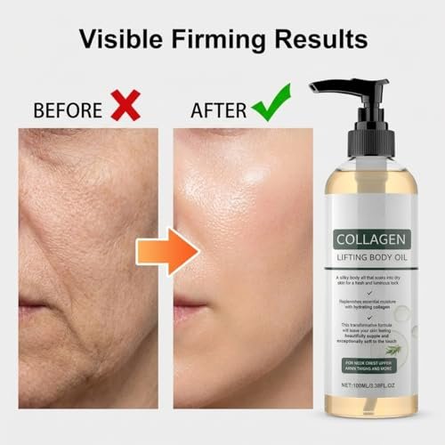 Gloramd Serum Collagen Lifting Body Oil - Hydrating & Firming Dry Oil, Lightweight Fast-Absorbing Non-Greasy Moisturizer for Smooth Radiant Skin, 3.38 Fl Oz Avelisse