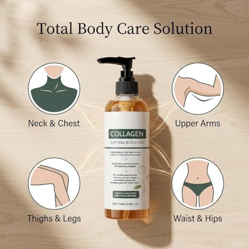 Gloramd Serum Collagen Lifting Body Oil - Hydrating & Firming Dry Oil, Lightweight Fast-Absorbing Non-Greasy Moisturizer for Smooth Radiant Skin, 3.38 Fl Oz Avelisse