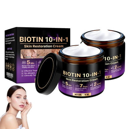 2-Pack Biotin 10-in-1 Skin Restoration Cream – Professional Moisturizer for All Skin Types Avelisse