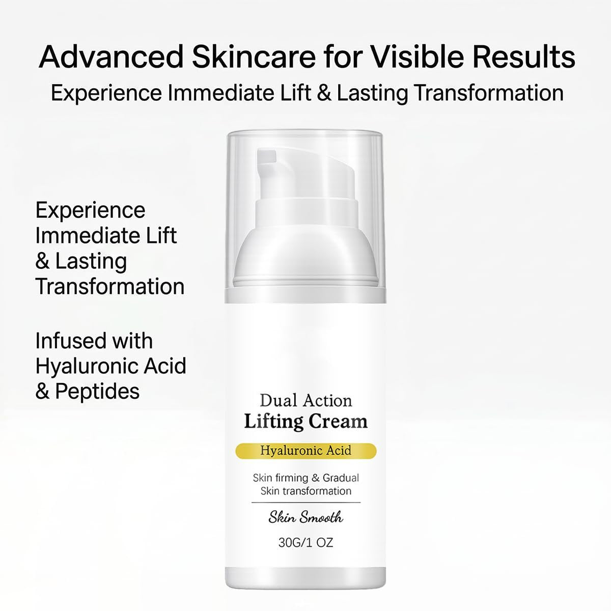 Gloramd Serum OKOA SKIN Dual Action Lifting Cream with Peptides & Hyaluronic Acid – Firming & Hydrating Face Moisturizer for All Skin Types Avelisse
