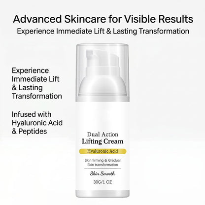 Gloramd Serum OKOA SKIN Dual Action Lifting Cream with Peptides & Hyaluronic Acid – Firming & Hydrating Face Moisturizer for All Skin Types Avelisse