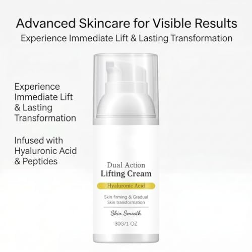 Gloramd Serum OKOA SKIN Dual Action Lifting Cream with Peptides & Hyaluronic Acid – Firming & Hydrating Face Moisturizer for All Skin Types Avelisse