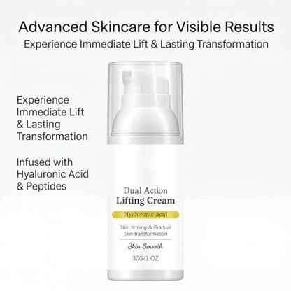 Gloramd Serum OKOA SKIN Dual Action Lifting Cream with Peptides & Hyaluronic Acid – Firming & Hydrating Face Moisturizer for All Skin Types Avelisse
