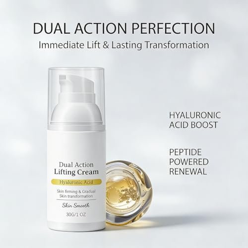 Gloramd Serum OKOA SKIN Dual Action Lifting Cream with Peptides & Hyaluronic Acid – Firming & Hydrating Face Moisturizer for All Skin Types Avelisse