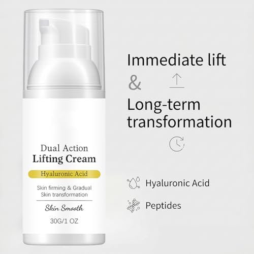 Gloramd Serum OKOA SKIN Dual Action Lifting Cream with Peptides & Hyaluronic Acid – Firming & Hydrating Face Moisturizer for All Skin Types Avelisse