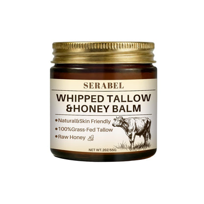 Serabel Whipped Tallow & Honey Balm - Grass-Fed Beef Tallow Moisturizer with Raw Honey for Deep Hydration, Dry & Sensitive Skin Care, 2 Oz Avelisse