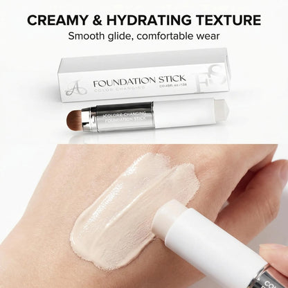 DAISYTREE Korean Color Changing Foundation Stick - 3-in-1 Primer, Foundation & Concealer, Medium to Full Coverage, Self-Adjusting Skin Tone, Natural Finish