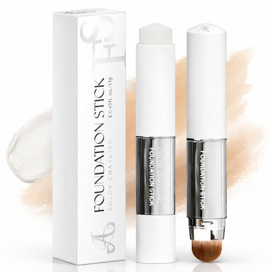 DAISYTREE Korean Color Changing Foundation Stick - 3-in-1 Primer, Foundation & Concealer, Medium to Full Coverage, Self-Adjusting Skin Tone, Natural Finish