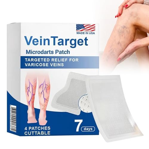 VeinTarget Microdarts Patch – Professional Varicose Veins Treatment for Legs, Natural Ingredients, All Skin Types (1 Pack) Avelisse