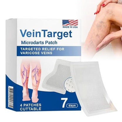 VeinTarget Microdarts Patch – Professional Varicose Veins Treatment for Legs, Natural Ingredients, All Skin Types (1 Pack) Avelisse