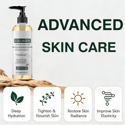 Nuckhuce Collagen Lifting Body Oil After Shower - 2-Pack Hydrating Anti-Aging Body Oil for Women & Men, Moisturizing & Smoothing, Lightweight Non-Greasy, 6.76 fl oz Total Avelisse