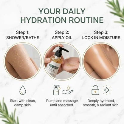 Elycura Collagen Lifting Body Oil – Hydrating & Firming Body Oil for Smoother, Younger-Looking Skin | Lightweight, Non-Greasy | 3.38 Fl Oz Avelisse