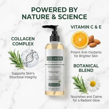 Elycura Collagen Lifting Body Oil – Hydrating & Firming Body Oil for Smoother, Younger-Looking Skin | Lightweight, Non-Greasy | 3.38 Fl Oz Avelisse