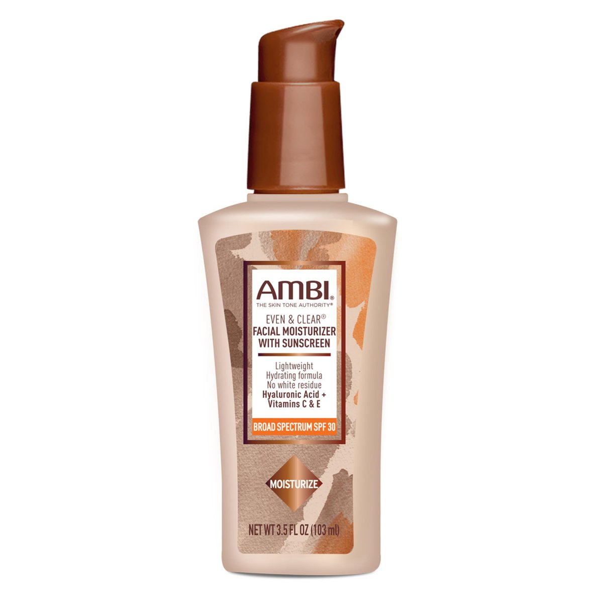 AMBI Even & Clear Facial Moisturizer SPF 30 – Daily Face Lotion for Uneven Skin Tone with Hyaluronic Acid, Vitamins C & E, Lightweight Sunscreen, No White Cast, For All Skin Types, 3.5 Fl Oz Avelisse