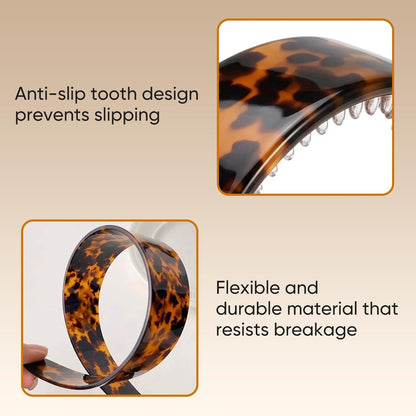 2-Pack Thick Tortoise Shell Headbands with Teeth – 1.5in Wide No-Slip Acetate Hairbands for Women, Retro Fashion Style for Daily Use (Dark & Yellowish Tortoiseshell) Avelisse