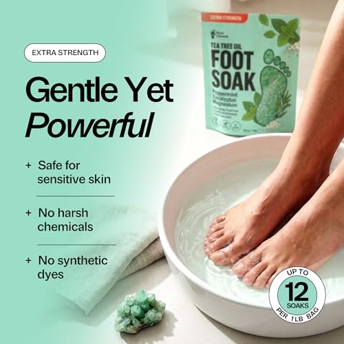Foot Choice Tea Tree Oil Foot Soak with Epsom Salt - Toenail Repair, Odor Elimination & Callus Softening - Soothes Tired, Sore Feet & Itchy Skin - Made in USA, 16 oz - görsel 8