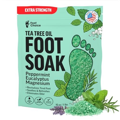 Foot Choice Tea Tree Oil Foot Soak with Epsom Salt - Toenail Repair, Odor Elimination & Callus Softening - Soothes Tired, Sore Feet & Itchy Skin - Made in USA, 16 oz - görsel 2