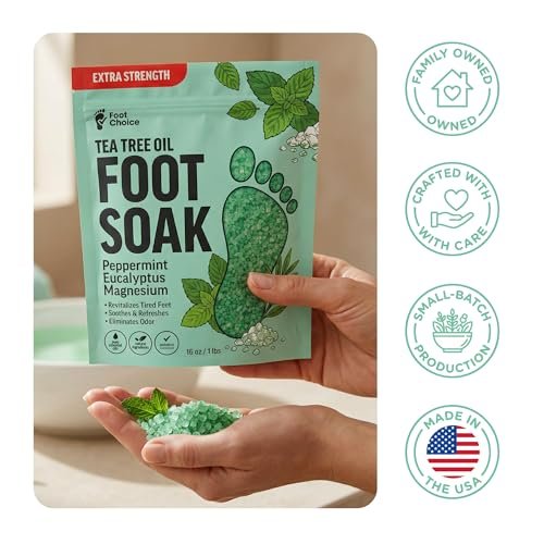 Foot Choice Tea Tree Oil Foot Soak with Epsom Salt - Toenail Repair, Odor Elimination & Callus Softening - Soothes Tired, Sore Feet & Itchy Skin - Made in USA, 16 oz - görsel 14
