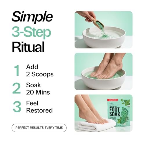 Foot Choice Tea Tree Oil Foot Soak with Epsom Salt - Toenail Repair, Odor Elimination & Callus Softening - Soothes Tired, Sore Feet & Itchy Skin - Made in USA, 16 oz - görsel 16