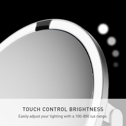 simplehuman Sensor Mirror Trio - 1X, 5X, 10X Magnification, Round Rechargeable Beauty Makeup Mirror with Tru-Lux Full-Spectrum Light, Brushed Stainless Steel Avelisse