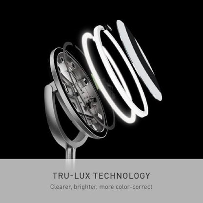simplehuman Sensor Mirror Trio - 1X, 5X, 10X Magnification, Round Rechargeable Beauty Makeup Mirror with Tru-Lux Full-Spectrum Light, Brushed Stainless Steel Avelisse