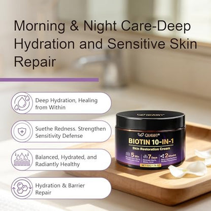 Kerarose QIAWI Biotin 10-in-1 Skin Care Cream for Face & Neck – 50g (1.05 Fl Oz) Avelisse