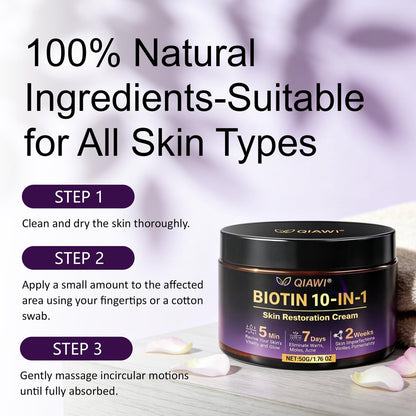 Kerarose QIAWI Biotin 10-in-1 Skin Care Cream for Face & Neck – 50g (1.05 Fl Oz) Avelisse