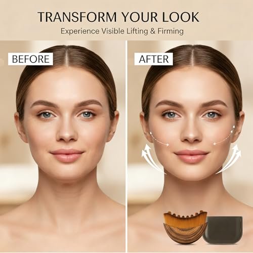 Kojiva Lymphatic Face Brush – Curved Contour Brush for Facial Drainage Massage, Reduce Puffiness & Double Chin, Improve Skin Glow - görsel 6